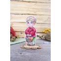 Cross stitch kit "Boy with an Easter basket" 13x5 cm SR-1171