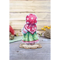 Набор для вышивания крестом "Девочка с цыпленком" 12x7 см SR-1170