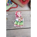 Kit de point de croix "fille avec un poulet" 12x7 cm SR-1170