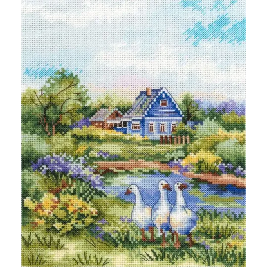 Cross stitch kit "Summer in the village" 20x16 cm SNV-917