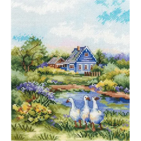 Cross stitch kit "Summer in the village" 20x16 cm SNV-917