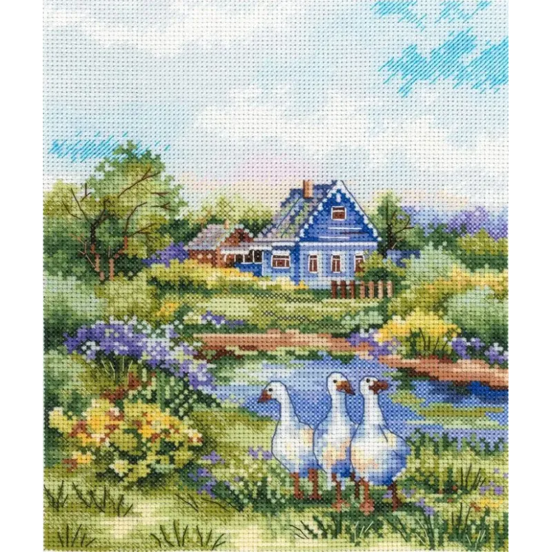 Kit de point de croix "Summer in the Village" 20x16 cm SNV-917