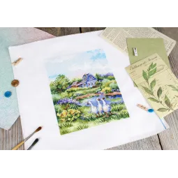 Kreuzstich-Set "Sommer im Dorf" 20x16 cm SNV-917