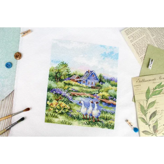 Cross stitch kit "Summer in the village" 20x16 cm SNV-917