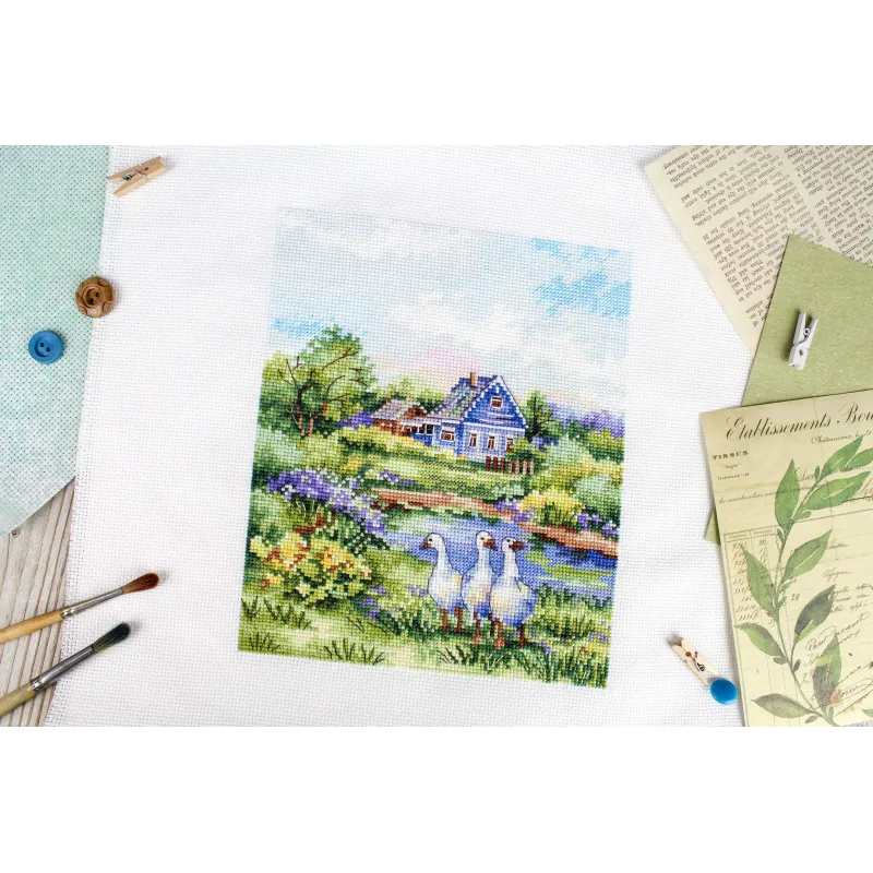 Cross stitch kit "Summer in the village" 20x16 cm SNV-917