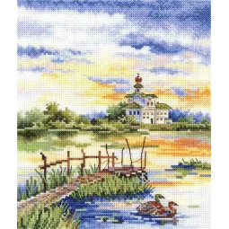 Kryželiu siuvinėjimo rinkinys „Ryto harmonija“ 20x16 cm SNV-916