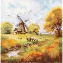 Cross Stitch Kit "at the Old Mill" 19x19 cm SANU-09