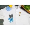 Wasserlöslicher Canvas-Kreuzstich-Set "Funny Husky" 15x8 cm SV-1035