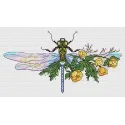 Water-soluble canvas cross stitch kit "Flower dragonfly" 9x17 cm SV-1034