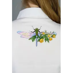 Water-soluble canvas cross stitch kit "Flower dragonfly" 9x17 cm SV-1034