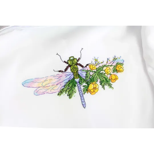 Water-soluble canvas cross stitch kit "Flower dragonfly" 9x17 cm SV-1034