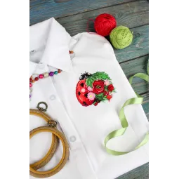 Water-soluble canvas cross stitch kit "Flower ladybug" 9x9 cm SV-1033