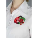 Водорастворимый холст для вышивания крестом "Цветочный божья коровка" 9x9 см SV-1033
