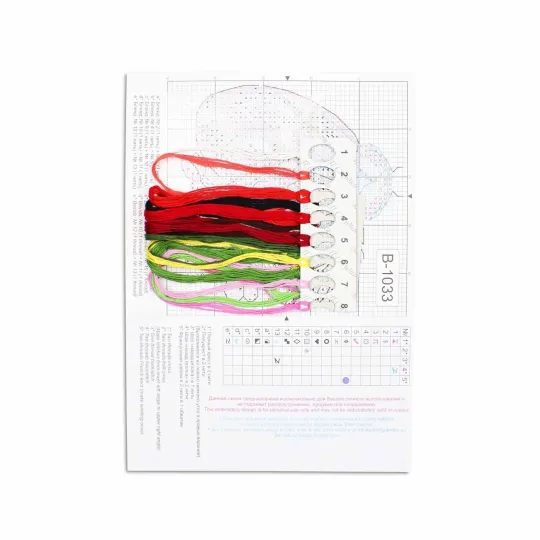 Water-soluble canvas cross stitch kit "Flower ladybug" 9x9 cm SV-1033 Water-soluble canvas cross stitch kit "Flower ladybug" 9x9 cm SV-1033