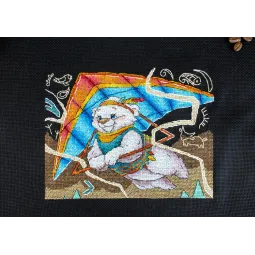 Kryželiu siuvinėjimo rinkinys "Pirmasis skrydis" 15x20 cm SNV-958