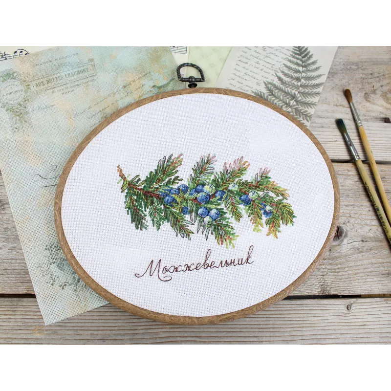 Cross stitch kit "Gifts of nature. Juniper" 12x16 cm SNV-913