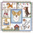 Cross Stitch Kit "Sampler. Welpe Joy" 20x20 cm SNV-895