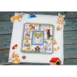 Kreuzstich-Set "Sampler. Welpenfreude" 20x20 cm SNV-895