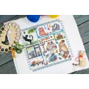 Cross stitch kit "Sampler. Cats" 20x20 cm SNV-894