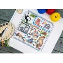 Cross Stitch Kit "Sampler. Cats" 20x20 см SNV-894