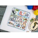 Cross stitch kit "Sampler. Cats" 20x20 cm SNV-894