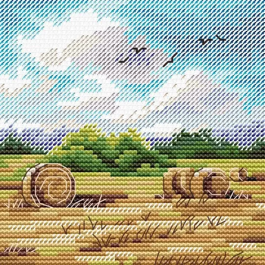 Cross stitch kit "Rural expanses" 11x11 cm SM-994