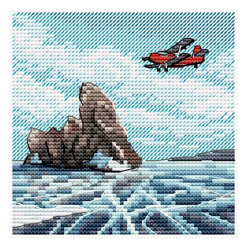 Cross stitch kit "Over the frozen lake" 11x11 cm SM-989