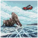 Cross stitch kit "Over the frozen lake" 11x11 cm SM-989