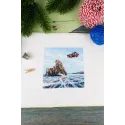 Cross stitch kit "Over the frozen lake" 11x11 cm SM-989