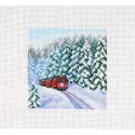 Cross stitch kit "Through the winter forest" 11x11 cm SM-988