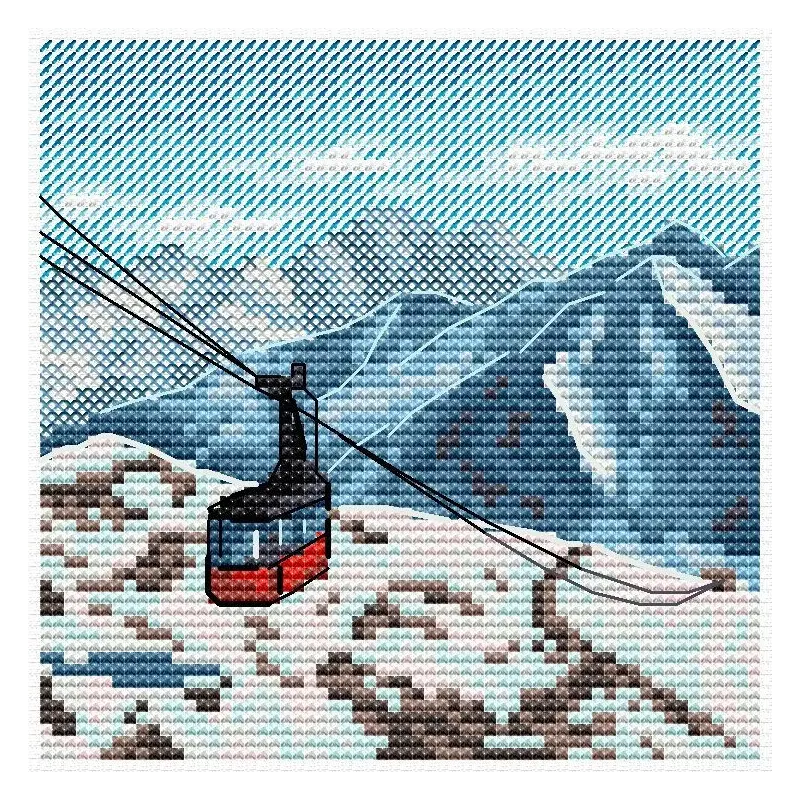 Cross stitch kit "Mountain trip" 11x11 cm SM-986