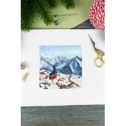 Kreuzstich-Set "Bergfahrt" 11x11 cm SM-986