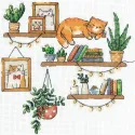 Cross stitch kit "Book lover" 18x18 cm SANL-24