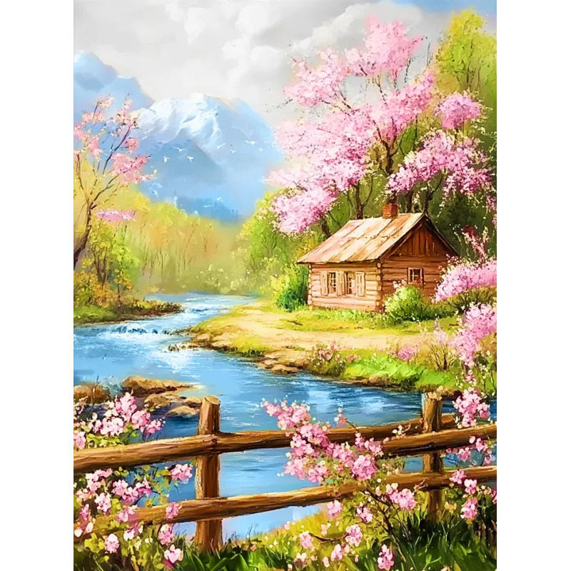 Алмазная мозаика на подрамнике Шале 30x40 см VA850