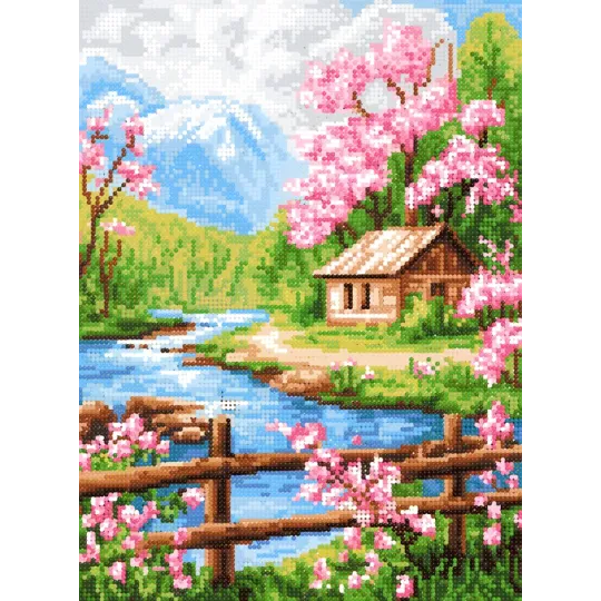 Алмазная мозаика на подрамнике Шале 30x40 см VA850