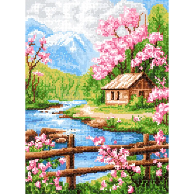 Diamant-Malerei mit Keilrahmen Chalet 30x40 cm VA850