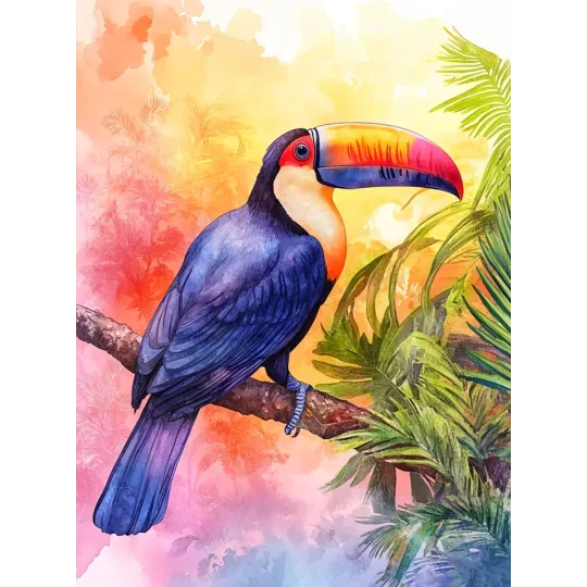 (Eingestellt) Diamond Painting mit Keilrahmen Tukan 30x40 cm VA843