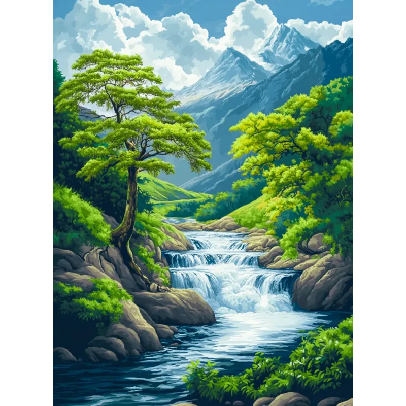 Peinture diamant avec sous-châssis Cascade 30x40 cm VA839