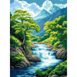 Deimantų tapyba su porėmiu Krioklys 30x40 cm VA839