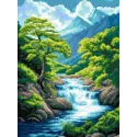 Diamant Malerei mit Unterrahmen Wasserfall 30x40 cm VA839