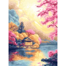 Diamond Painting avec châssis Maison sur le lac 30x40 cm VA835