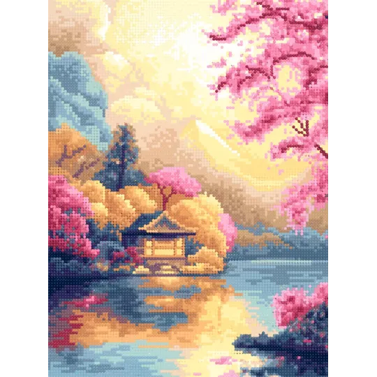 Diamond Painting avec châssis Maison sur le lac 30x40 cm VA835