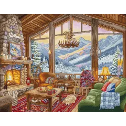 Набор для вышивания крестом «Зимний домик» 39x31см SLETIL9922