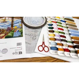 Cross stitch kit "Winter Lodge" 39x31cm SLETIL9922