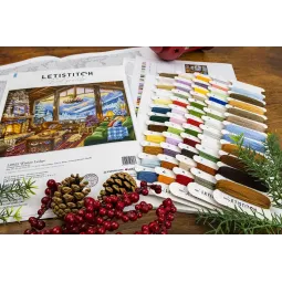 Cross stitch kit "Winter Lodge" 39x31cm SLETIL9922