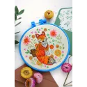 Cross-stitch kit with Hoop Included Foxy 15x15 cm AAHM-009