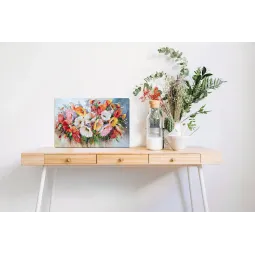 Pagrindinis karoliukų siuvinėjimo rinkinys Delikatiškos gėlės (Gėlės) 27x40 cm AAB-805