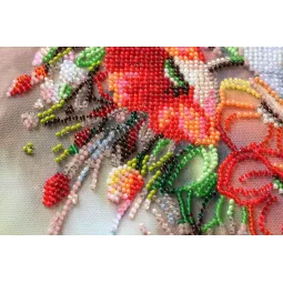 Pagrindinis karoliukų siuvinėjimo rinkinys Delikatiškos gėlės (Gėlės) 27x40 cm AAB-805