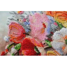 Main Bead Embroidery Kit Delicate flowers (Flowers) 27x40 cm AAB-805