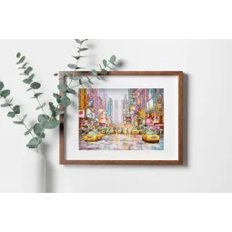 Kit de point de croix New York Times Square 38x27cm SLETIL8222